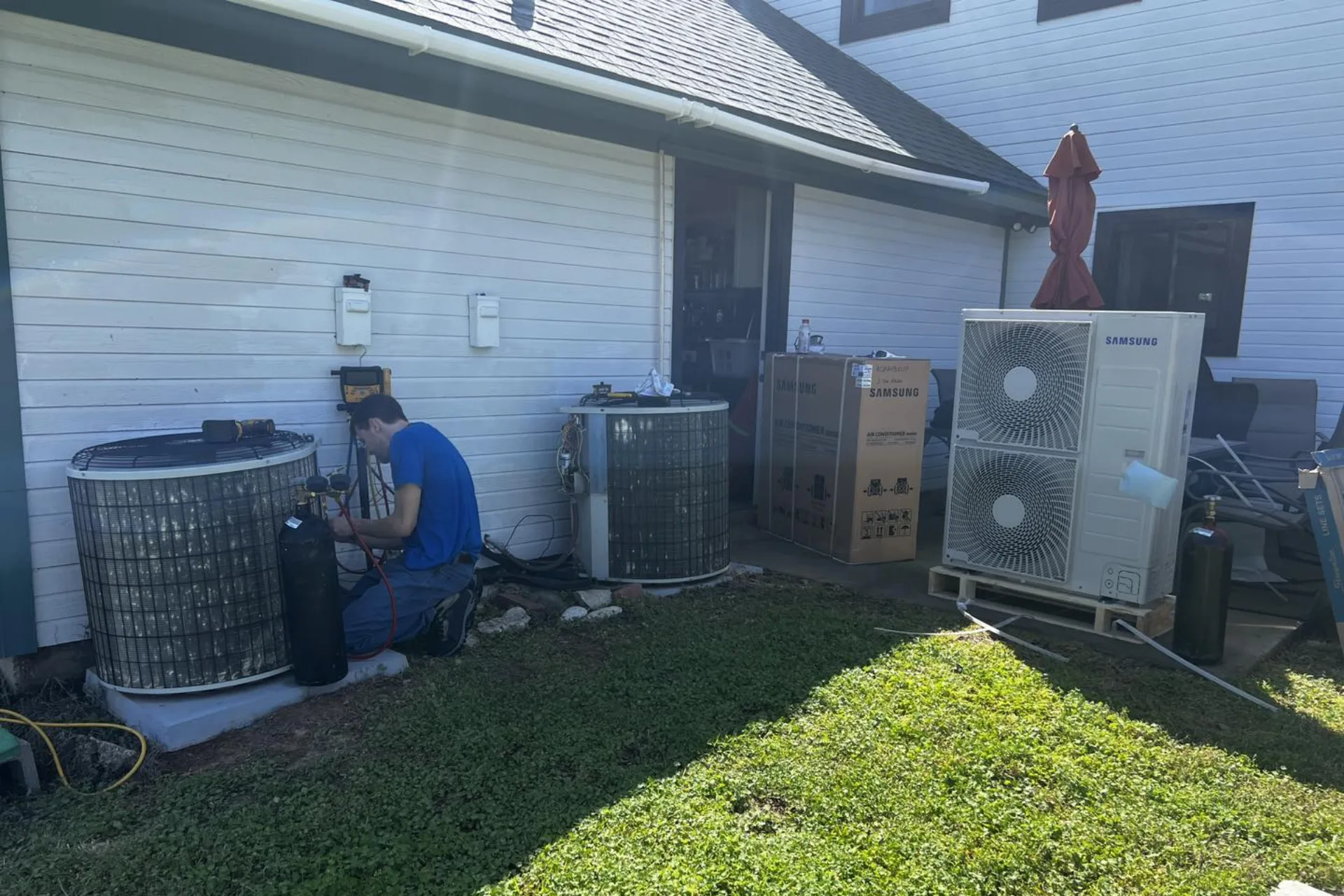 Outdoor HVAC unit install